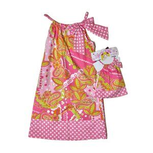 Emily West Paisley Dress Matching set, Girls Sz 10 + Doll Dress NWT
